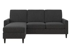 Sofá*Dorel Home Sofá de 3 lugares com chaise longue em linho cinzento Castanho