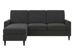Sofá*Dorel Home Sofá de 3 lugares com chaise longue em linho cinzento Castanho