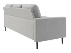 Sofá|Dorel Home Sofá de 3 lugares com chaise longue em veludo azul Cinzento