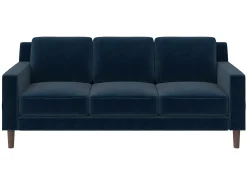 Dorel Home Sofá de 3 lugares com chaise longue em veludo cinzento claro^ Sofá