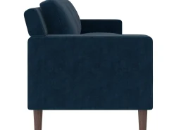 Dorel Home Sofá de 3 lugares com chaise longue em veludo cinzento claro^ Sofá