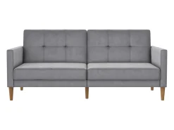 Loft24 Sofá de 3 lugares com chaise longue em veludo cinzento^ Sofá