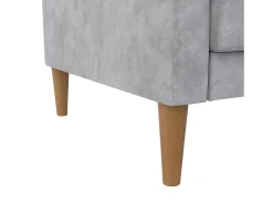 Loft24 Sofá de 3 lugares com chaise longue em veludo cinzento^ Sofá