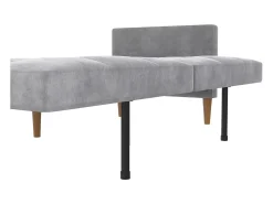 Loft24 Sofá de 3 lugares com chaise longue em veludo cinzento^ Sofá