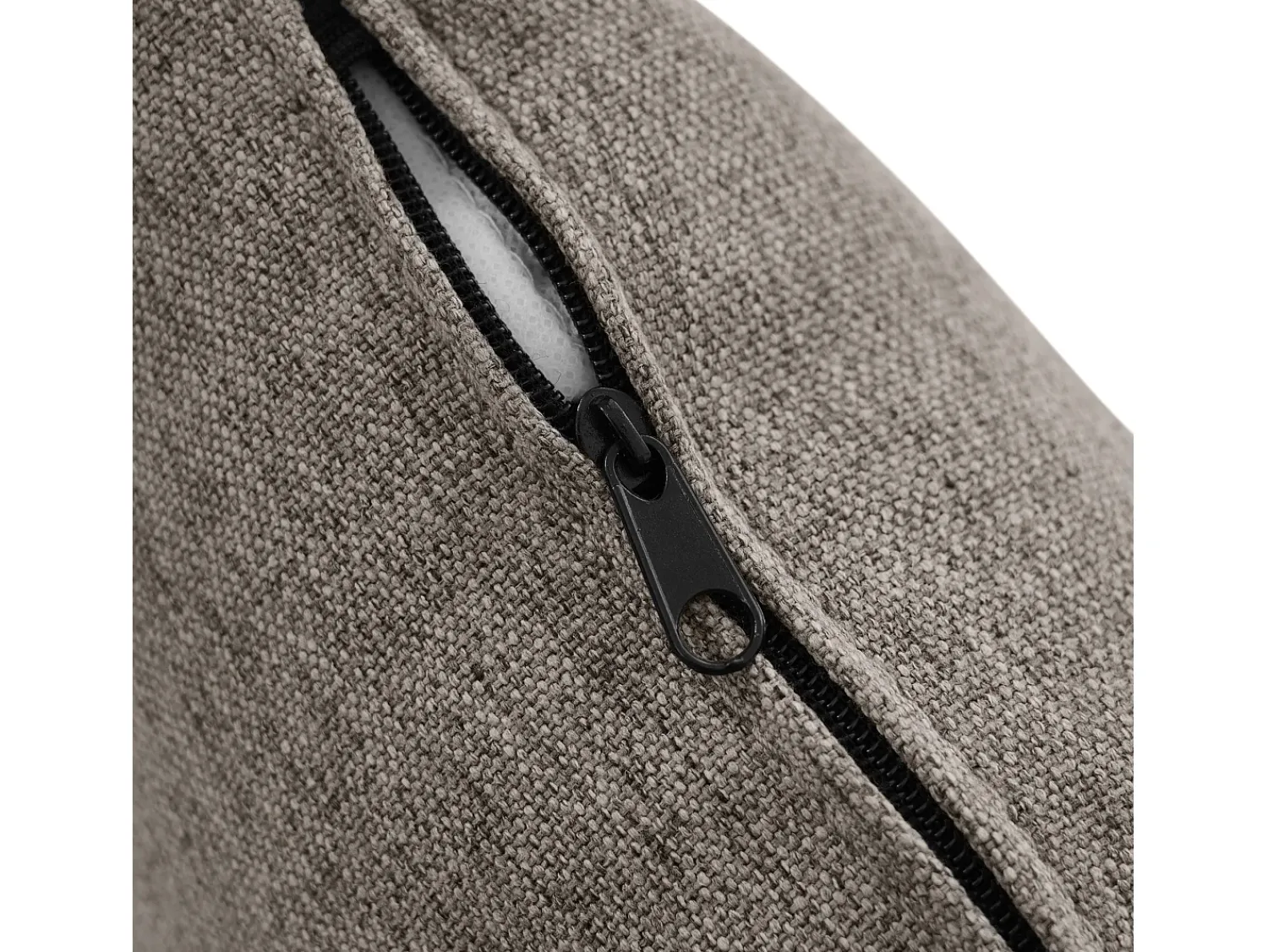 Sofá de 3 lugares com chaise longue – Sofá de canto com bolsos laterais – Tecido de algodão e linho -escuro^ Sofá