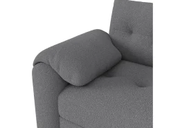 Sofá|Hauss Spole Sofá de 2 lugares com compartimentos de arrumação e mesa de apoio - Tecido Teddy Cinzento