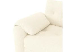 Best Hauss Spole Sofá de 2 lugares com compartimentos de arrumação e mesa de apoio - Tecido Teddy Bege