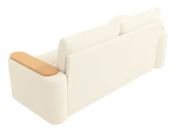 Best Hauss Spole Sofá de 2 lugares com compartimentos de arrumação e mesa de apoio - Tecido Teddy Bege