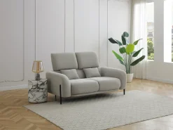 Sofá*Vente-unique Sofá de 2 lugares com encosto reclinável em tecido cinza claro ARAVIO Cinzento claro
