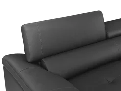 Sofá*LINEA SOFA Sofá de 2 lugares com encostos de cabeça em pele antracite - SOLANGE Cinza antracite