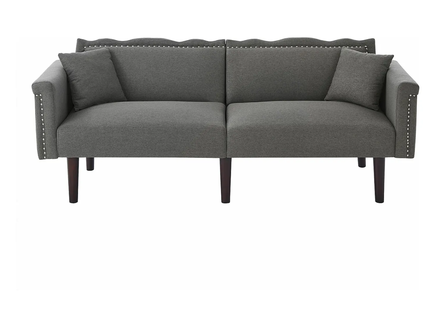 Sofá*Merax Sofá de 2 lugares com encosto ajustável - 176 x 72 x 72 cm - Tecido de algodão-linho e pernas de metal - Cinza Cinzento