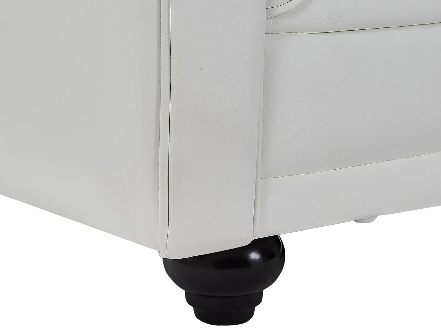 Sofá*Vente-unique Sofá de 2 lugares com estofamento capitonê couro sintético CHESTERFIELD Branco