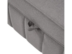 Sofá de 2 lugares com função de extensão - Sofá de relaxamento com bolsos laterais e 2 almofadas - Linho^ Sofá