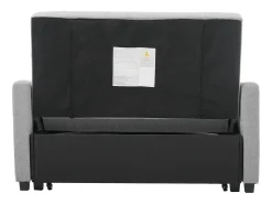 Online Sofá de 2 lugares com função de extensão - Sofá de relaxamento com encosto ajustável e 2 almofadas - Linho Cinzento
