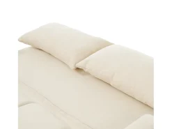 Online Sofá de 2 lugares com função de extensão - Sofá de relaxamento com encosto ajustável e 2 almofadas - Linho Bege