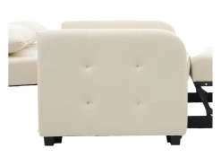 Online Sofá de 2 lugares com função de extensão - Sofá de relaxamento com encosto ajustável e 2 almofadas - Linho Bege