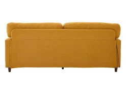 Sofá| Sofá de 2 lugares com iluminação LED - Sofá reto com suporte para copos e bolsos laterais - chenille Amarelo