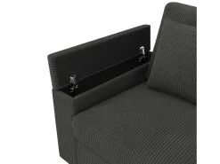 Best Hauss Spole Sofá de 4 lugares com portas USB/Tipo C e espaço de arrumação - Veludo cotelê Cinzento