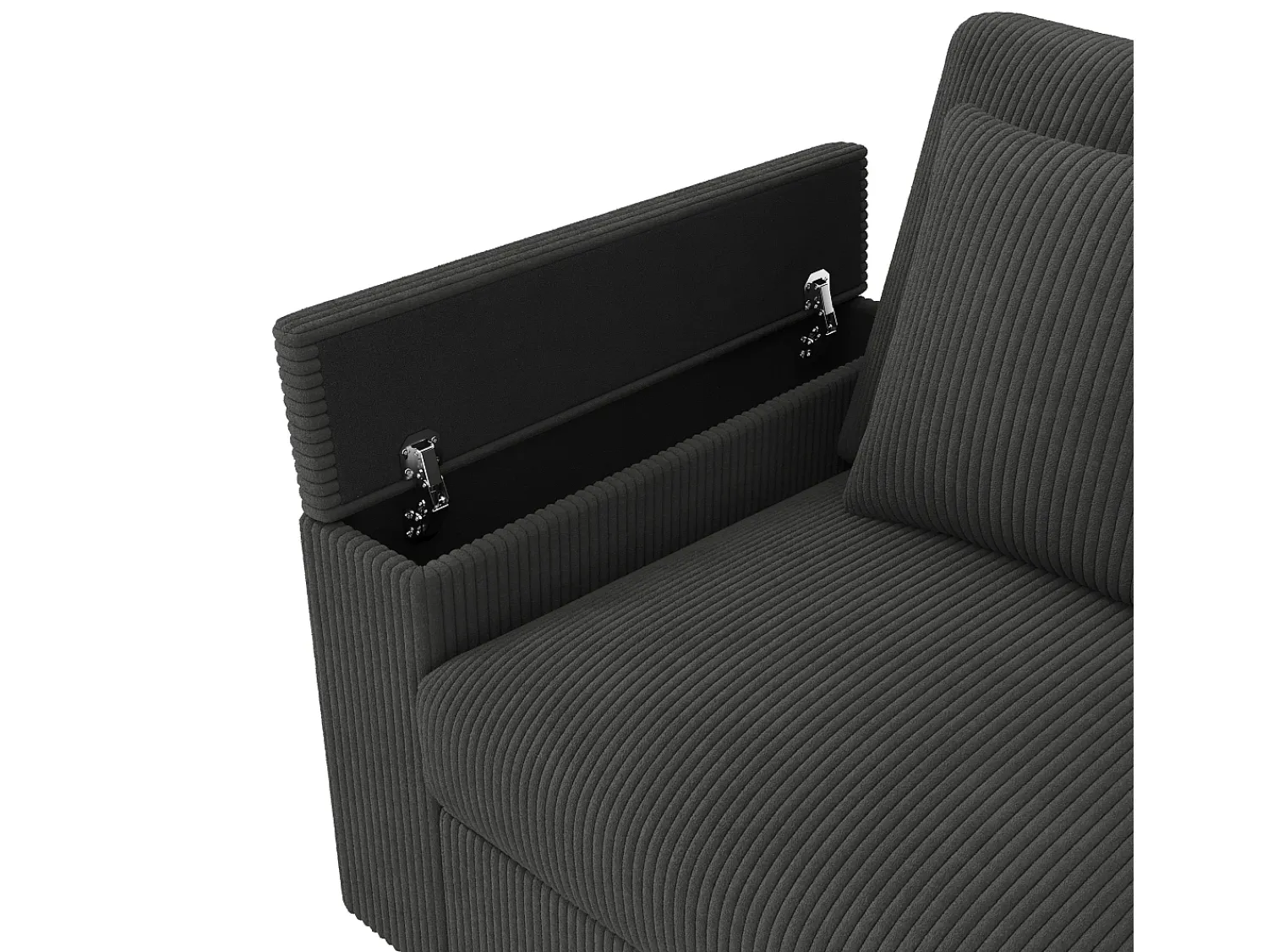 Best Hauss Spole Sofá de 4 lugares com portas USB/Tipo C e espaço de arrumação - Veludo cotelê Cinzento