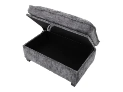 Sofá de 3 lugares com pufe - Sofá de canto com suporte para telemóvel e bolsos laterais - chenille^ Sofá