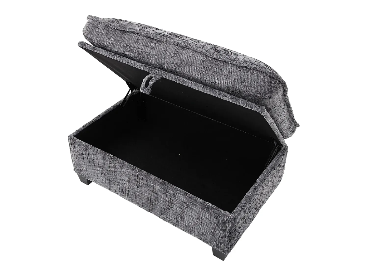 Sofá de 3 lugares com pufe - Sofá de canto com suporte para telemóvel e bolsos laterais - chenille^ Sofá