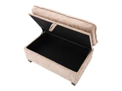 Sofá de 3 lugares com pufe - Sofá de canto com suporte para telemóvel e bolsos laterais - chenille^ Sofá