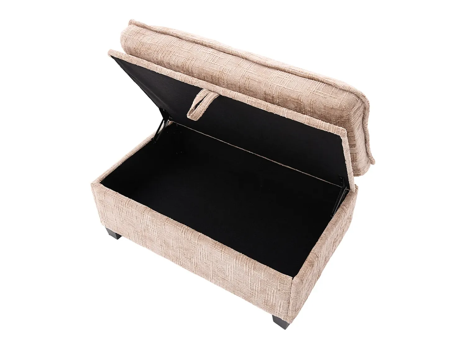 Sofá de 3 lugares com pufe - Sofá de canto com suporte para telemóvel e bolsos laterais - chenille^ Sofá