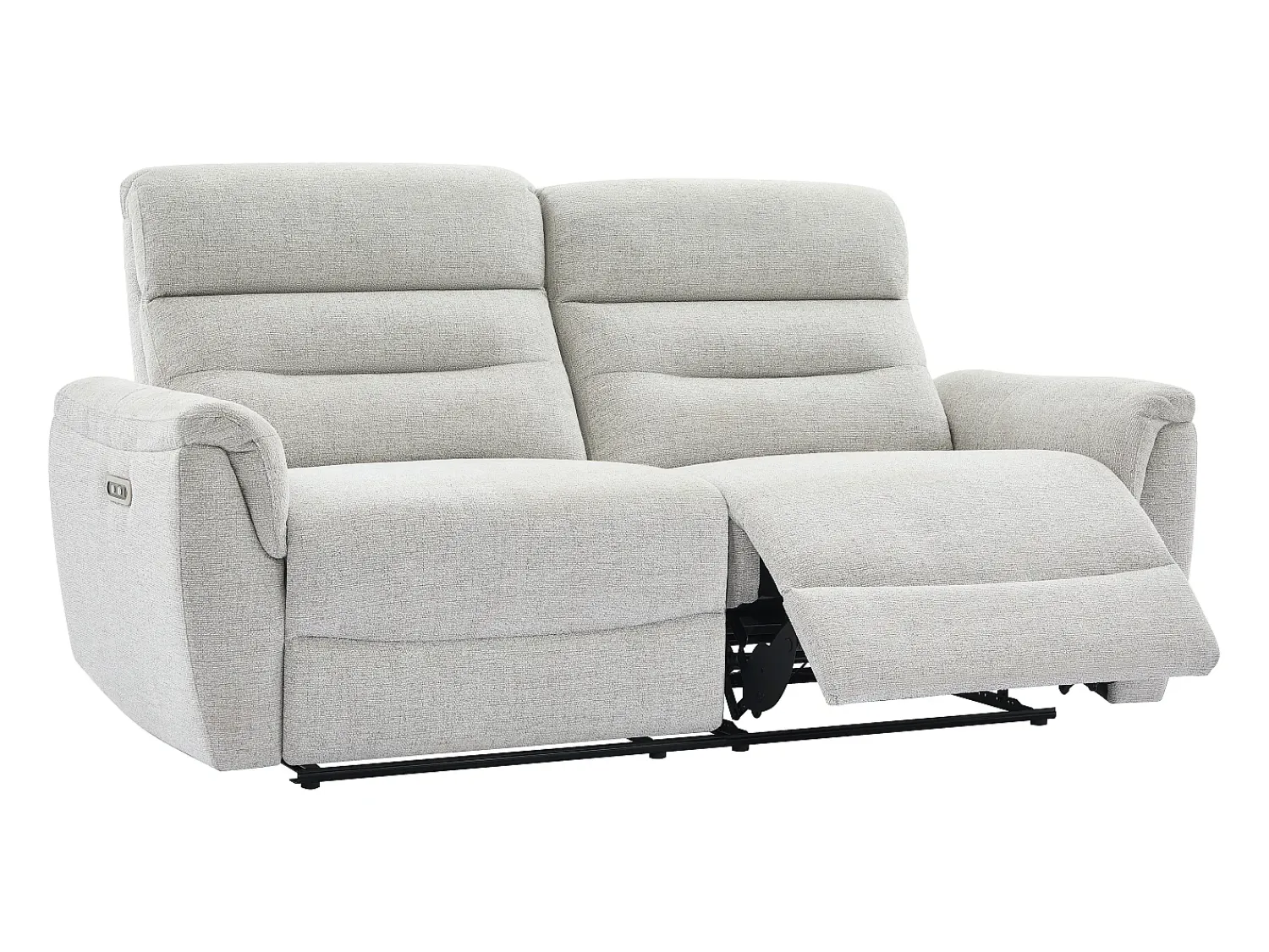 Vente-unique Sofá de 3 lugares com relaxamento elétrico em tecido texturizado BREVIO^ Sofá