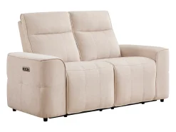 Vente-unique Sofá de 2 lugares com relaxamento elétrico em tecido chenille SCAMOCO Bege