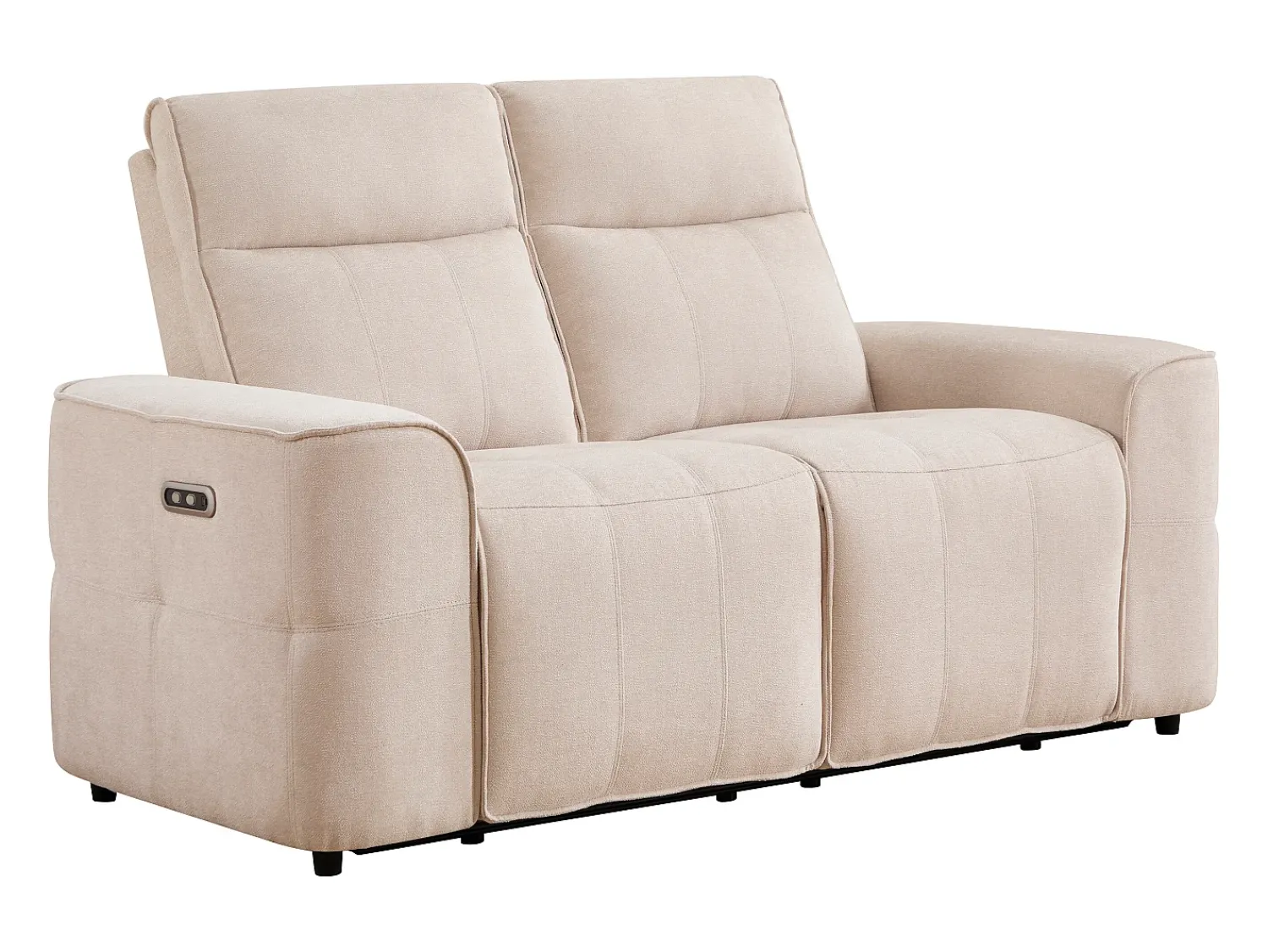 Vente-unique Sofá de 2 lugares com relaxamento elétrico em tecido chenille SCAMOCO Bege