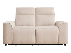 Vente-unique Sofá de 2 lugares com relaxamento elétrico em tecido chenille SCAMOCO Bege