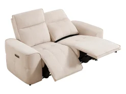 Vente-unique Sofá de 2 lugares com relaxamento elétrico em tecido chenille SCAMOCO Bege