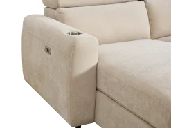 Vente-unique Sofá de 3 lugares com relaxamento elétrico e assento profundo em tecido BERALDA^ Sofá
