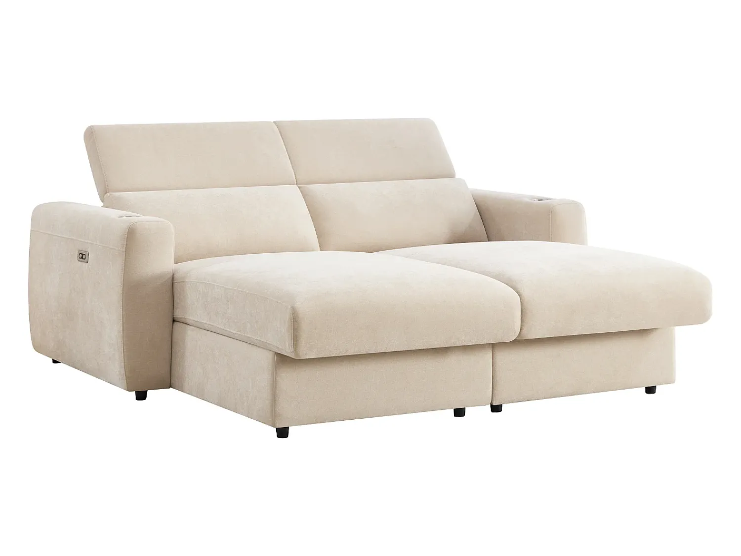 Vente-unique Sofá de 3 lugares com relaxamento elétrico e assento profundo em tecido BERALDA^ Sofá