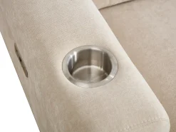 Vente-unique Sofá de 3 lugares com relaxamento elétrico e assento profundo em tecido BERALDA^ Sofá