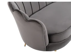 Discount Vente-unique Sofá de 2 lugares concha em veludo antracite DANDELION Cinza antracite