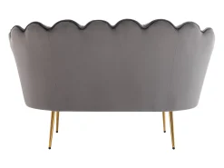 Discount Vente-unique Sofá de 2 lugares concha em veludo antracite DANDELION Cinza antracite