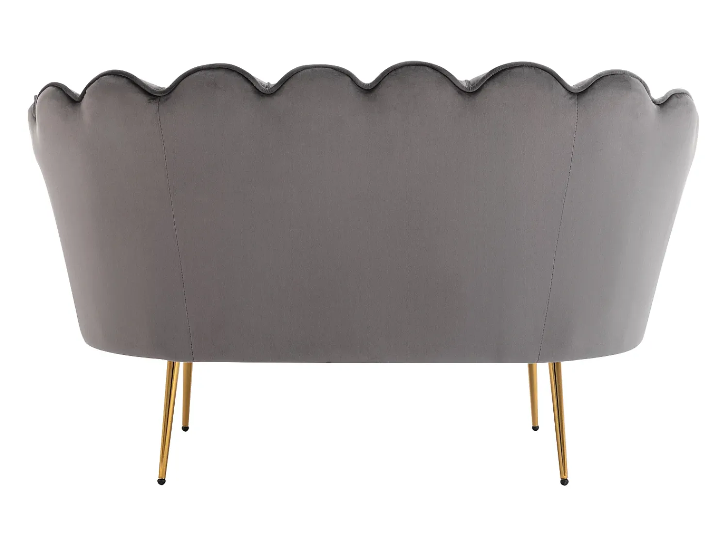 Discount Vente-unique Sofá de 2 lugares concha em veludo antracite DANDELION Cinza antracite