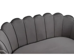 Discount Vente-unique Sofá de 2 lugares concha em veludo antracite DANDELION Cinza antracite