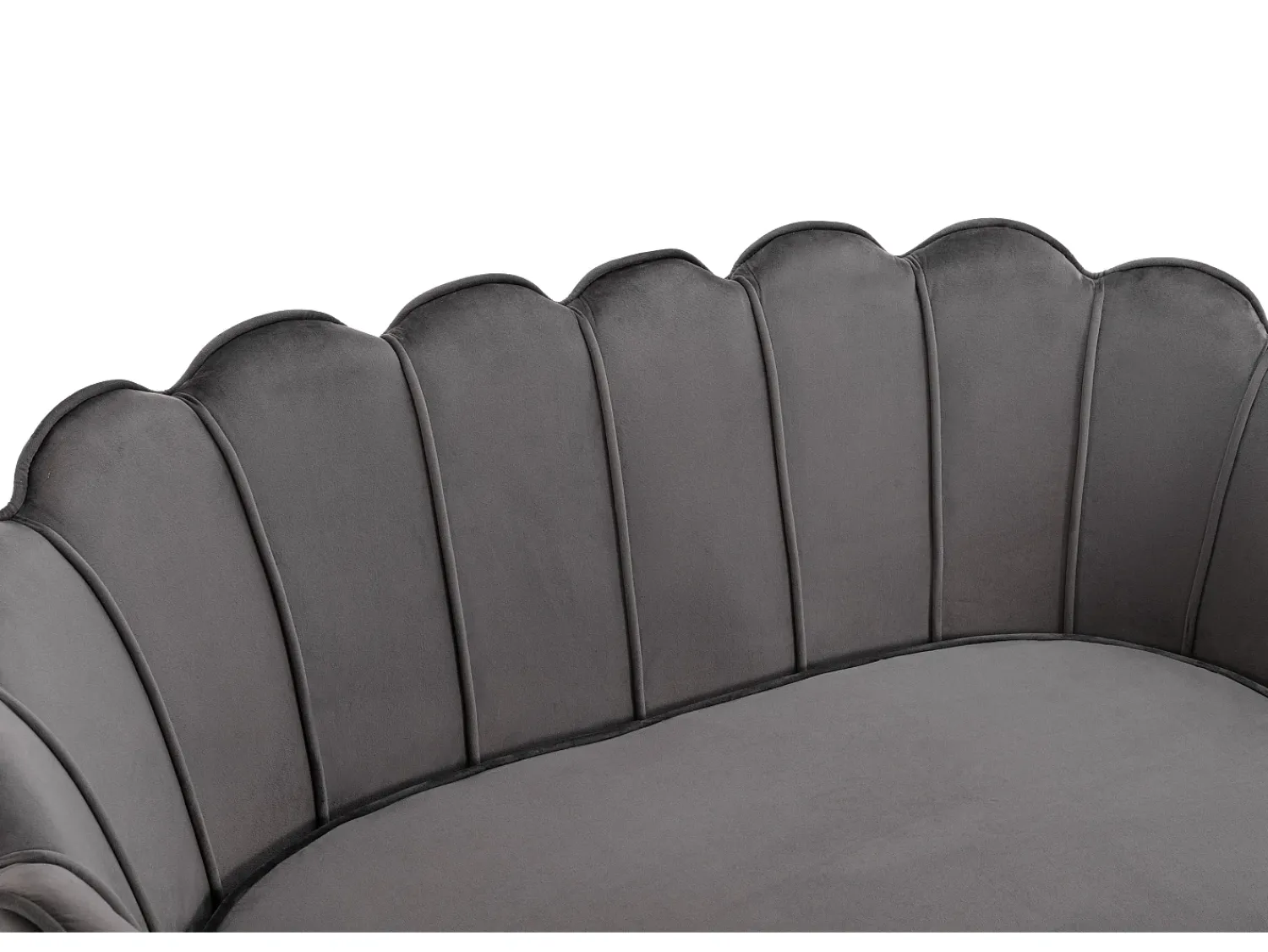 Discount Vente-unique Sofá de 2 lugares concha em veludo antracite DANDELION Cinza antracite