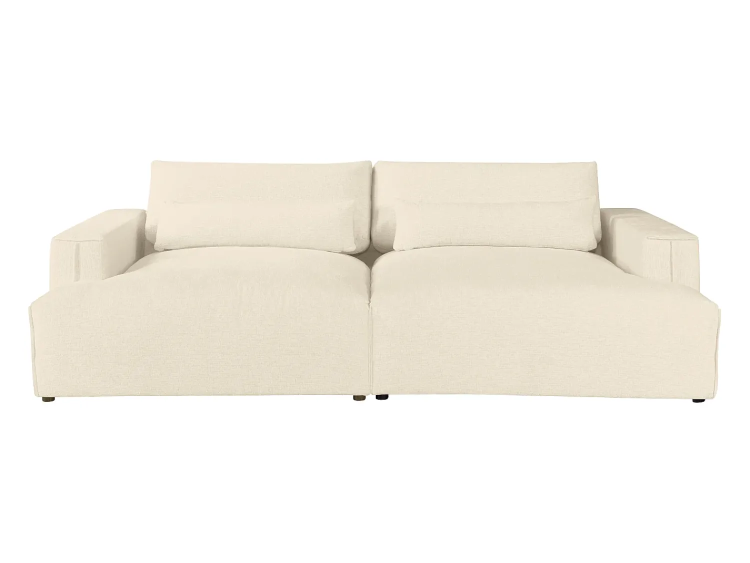 Hot Vente-unique Sofá de 4 lugares conforto assento profundo tecido chenille COLYSIA Bege
