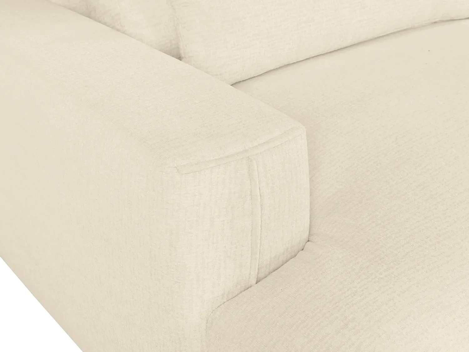 Hot Vente-unique Sofá de 4 lugares conforto assento profundo tecido chenille COLYSIA Bege