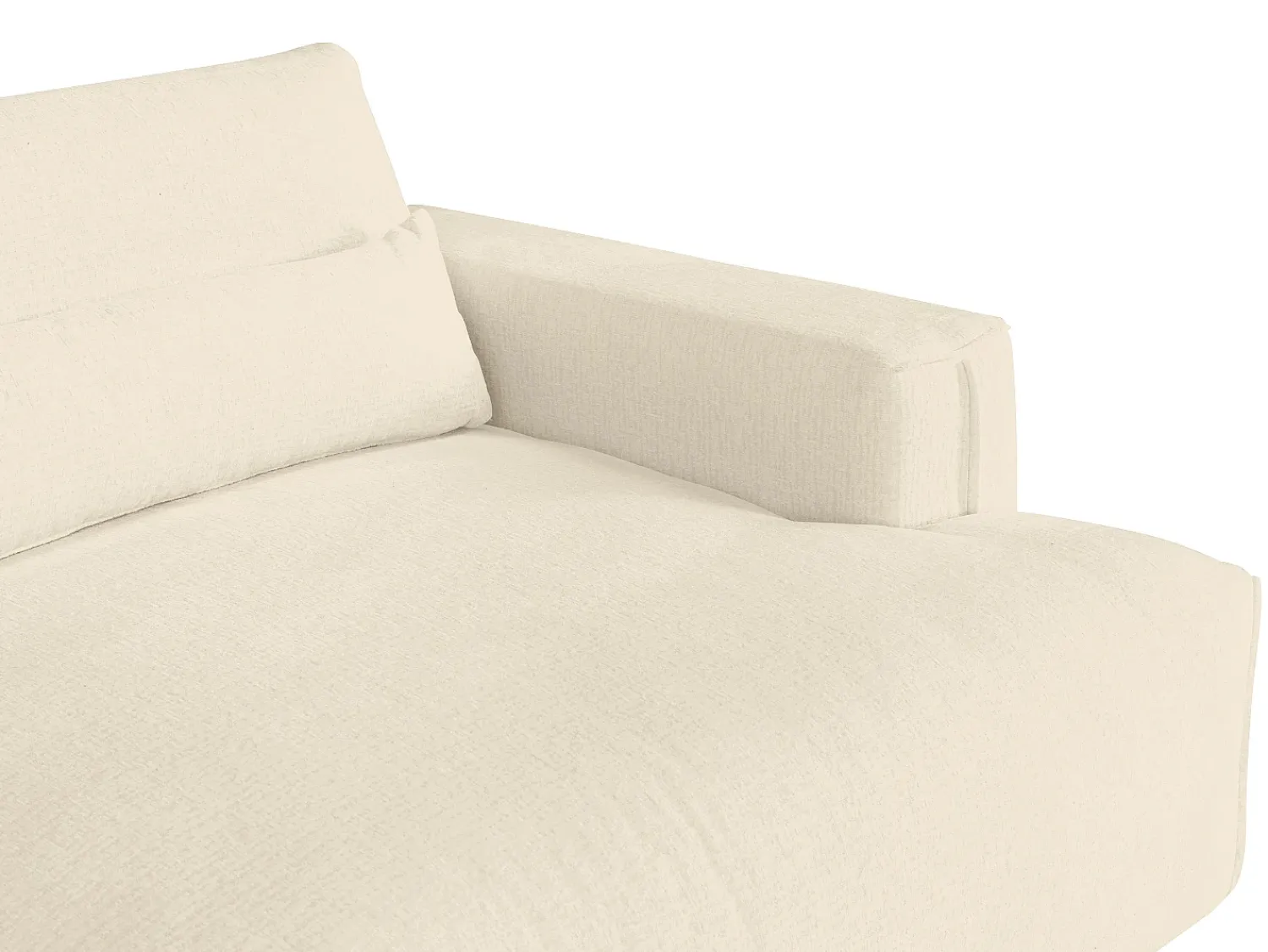 Hot Vente-unique Sofá de 4 lugares conforto assento profundo tecido chenille COLYSIA Bege