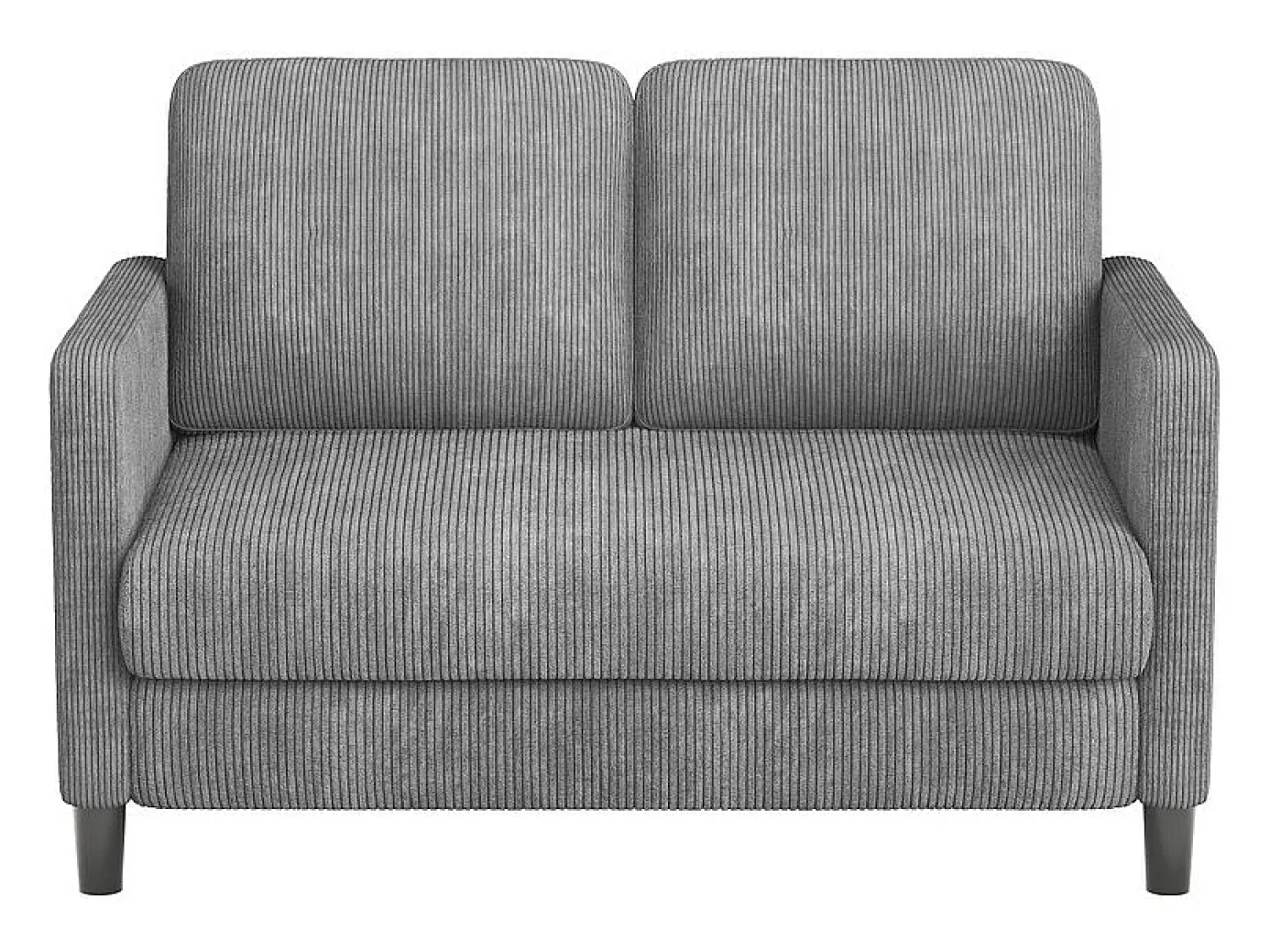 Sofá|DripeX Sofá de 2 lugares confortável em veludo canelado Cinza - 58cm profundidade do assento - carga máxima 300kg - 129x78x89cm Cinzento