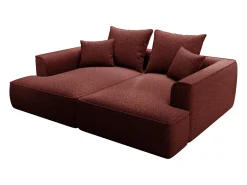 Sofá|Vente-unique Sofá de 3 lugares confortável com assento profundo em tecido chenille PINETA Bordeaux