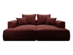 Sofá|Vente-unique Sofá de 3 lugares confortável com assento profundo em tecido chenille PINETA Bordeaux