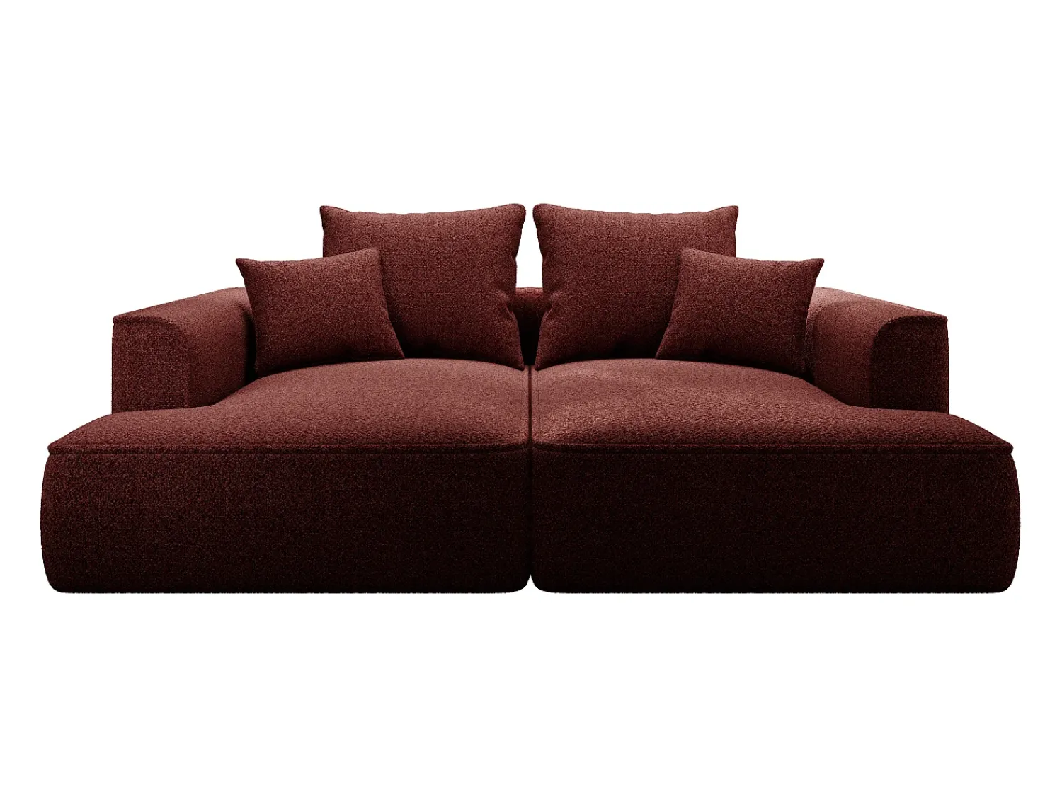 Sofá|Vente-unique Sofá de 3 lugares confortável com assento profundo em tecido chenille PINETA Bordeaux