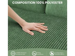Sofá*DripeX Sofá de 2 lugares confortável em veludo canelado - 58cm profundidade do assento - carga máxima 300kg - 129x78x89cm Verde