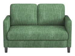 Sofá*DripeX Sofá de 2 lugares confortável em veludo canelado - 58cm profundidade do assento - carga máxima 300kg - 129x78x89cm Verde