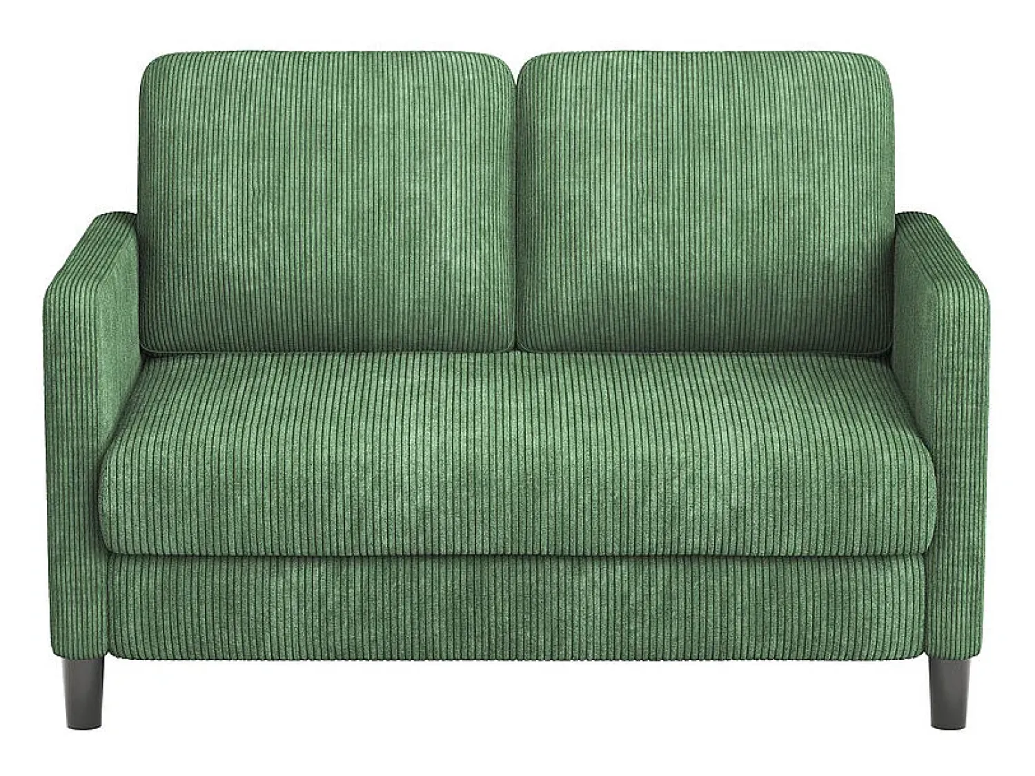 Sofá*DripeX Sofá de 2 lugares confortável em veludo canelado - 58cm profundidade do assento - carga máxima 300kg - 129x78x89cm Verde